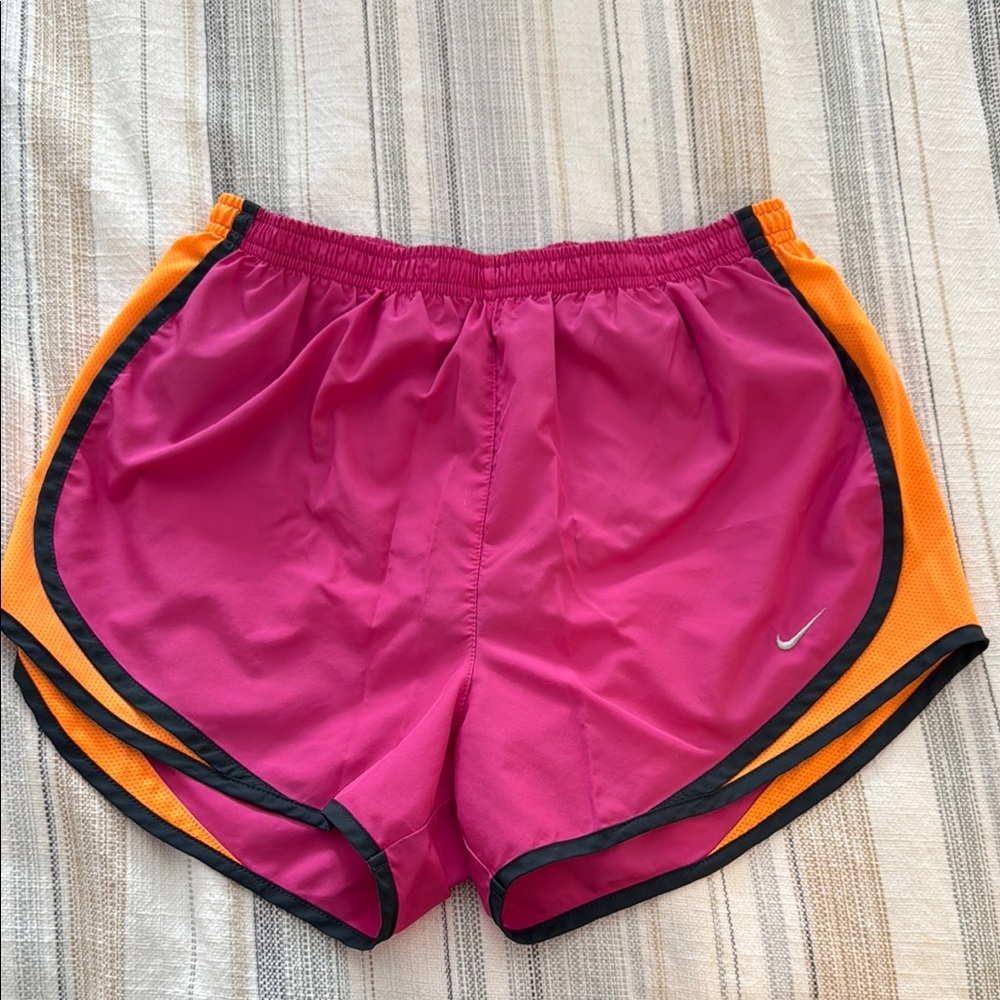 Nike Women's Pink and Orange Running Shorts